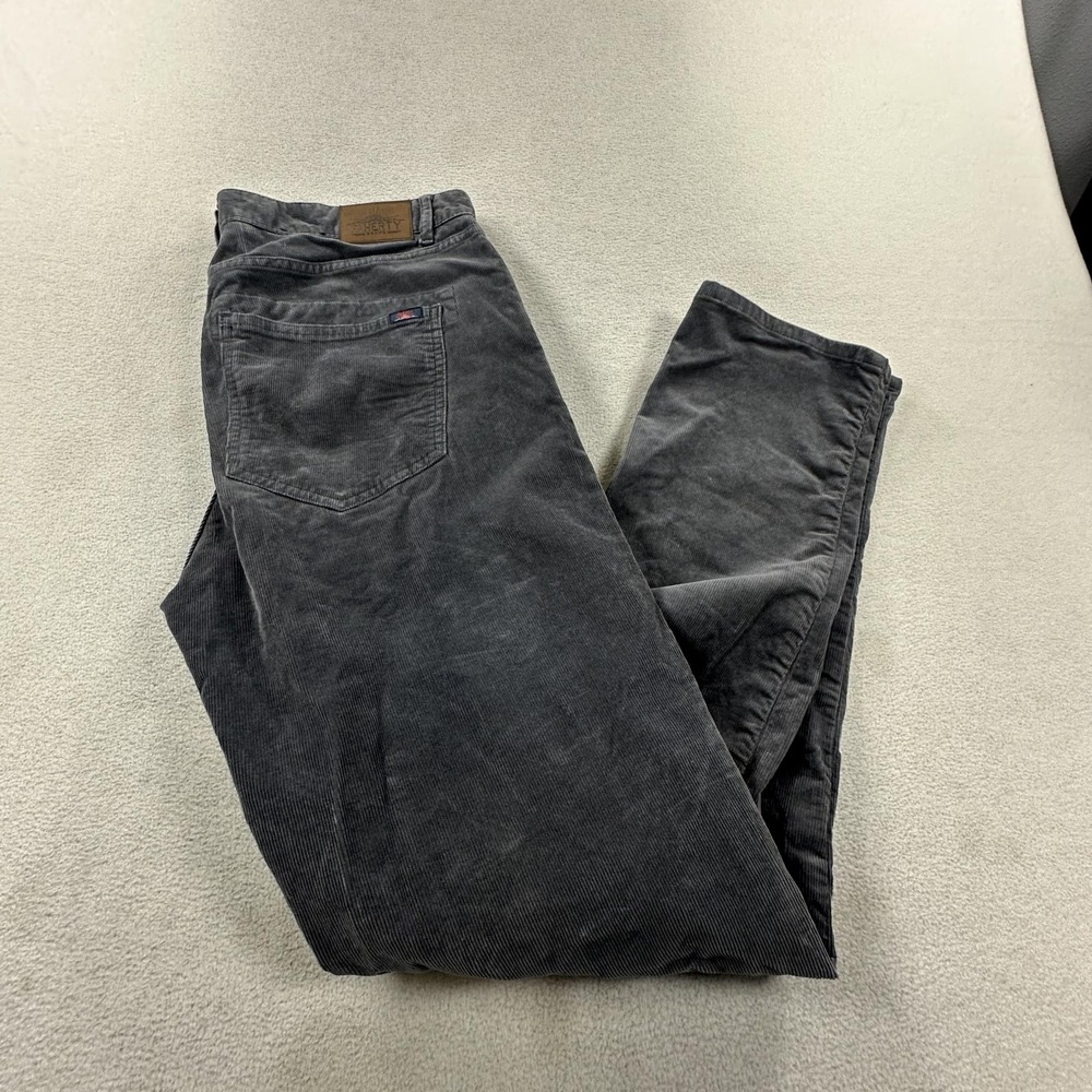 Faherty Pants Mens 34 Gray Stretch Corduroy 5-Pocket Slim Fit Chino Casual